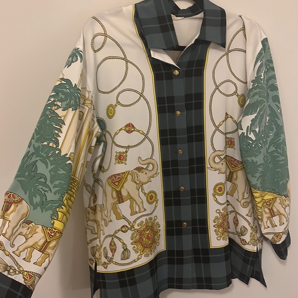 Vintage Taj Mahal print elephant blouse size US 10 - Picture 4 of 4